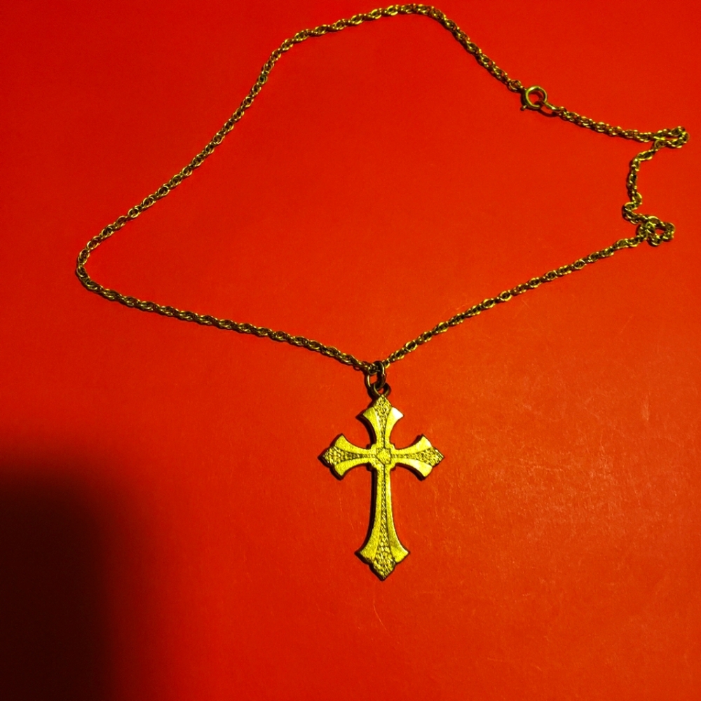 Vintage Brass Cross Neckless